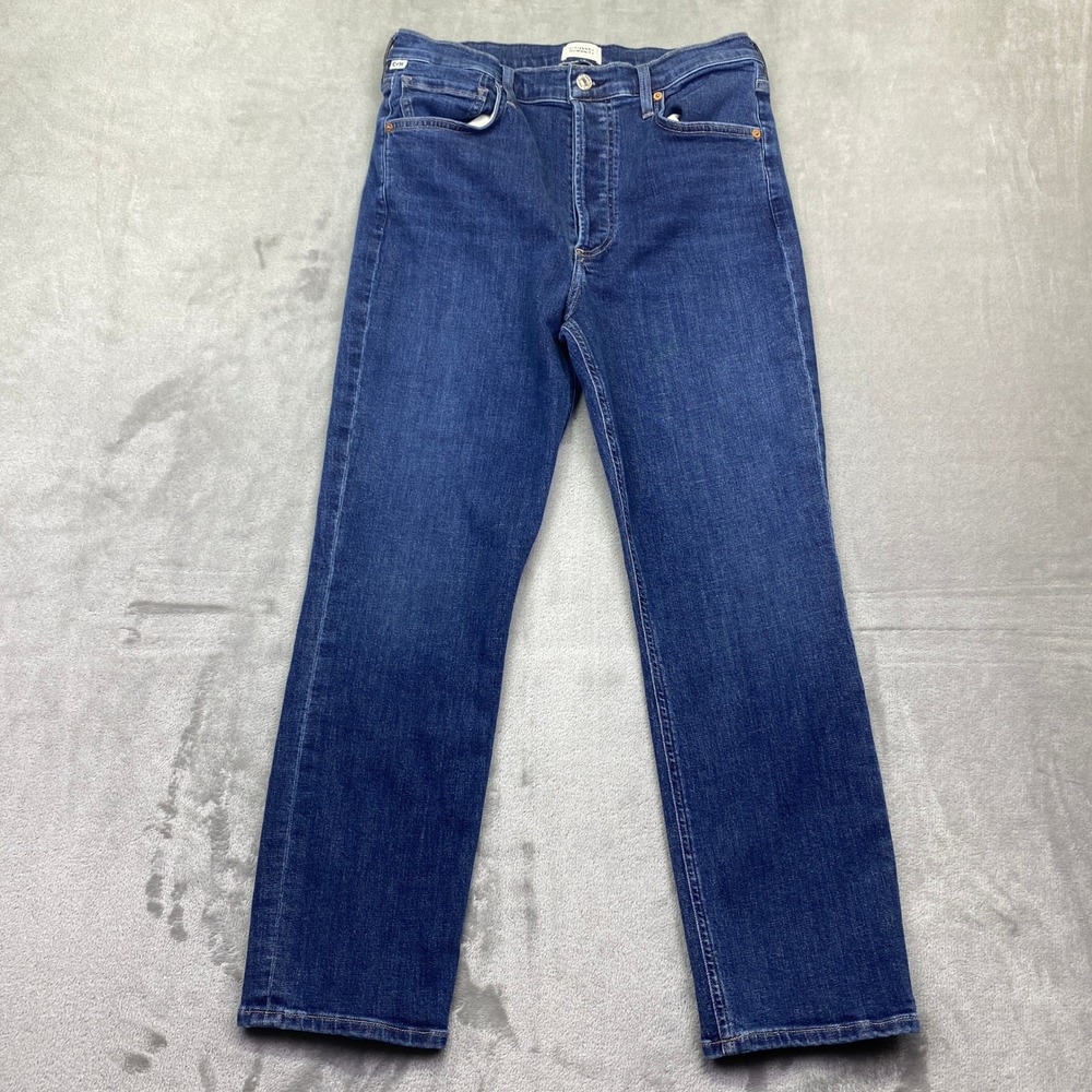Citizens of Humanity Jolene High Rise Slim Straight Jeans Dark Wash‎ 30 Btn Fly